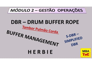 DBR – DRUM BUFFER ROPE
H E R B I E
 