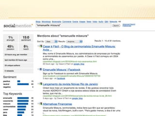  Os videos de suas entrevistas são postados no Youtube.86Case: Casar é Fácil