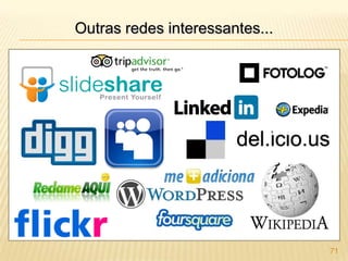  Aprimorar seus conhecimentos em áreas específicas.30Redes Sociais !?! As pessoas usam as redes sociais para: