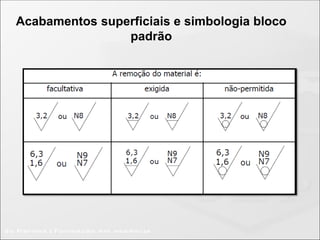 Acabamentos superficiais e simbologia bloco
padrão
 