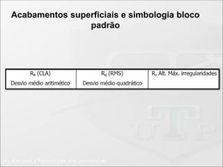 Acabamentos superficiais e simbologia bloco
padrão
 