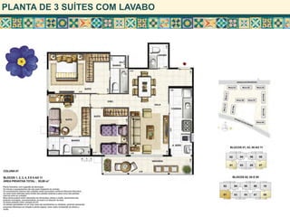 PLANTA DE 3 SUÍTES COM LAVABO
 