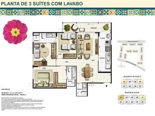 PLANTA DE 3 SUÍTES COM LAVABO
 