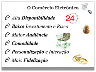  Alta Disponibilidade
 Baixo Investimento e Risco
 Maior Audiência
 Comodidade
 Personalização e Interação
 Mais Fidelização
 