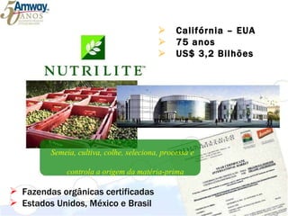   Califórnia – EUA   75 anos   US$ 3,2 Bilhões Semeia, cultiva, colhe, seleciona, processa e controla a origem da matéria-prima Fazendas orgânicas certificadas Estados Unidos, México e Brasil 