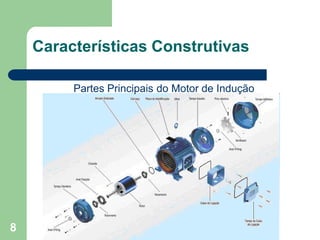 8
Características Construtivas
Partes Principais do Motor de Indução
 