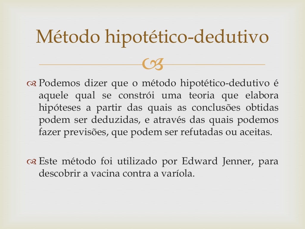 O Metodo Hipotetico Dedutivo Em Sintese Passa Pelas Seguintes Etapas