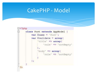 CakePHP - Model
 