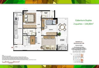 Cobertura Duplex
2 quartos – 134,00m2
 