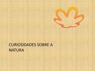 CURIOSIDADES SOBRE A
NATURA
 