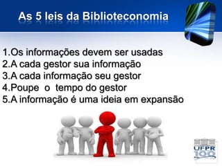 As 5 leis da Biblioteconomia


1.Os informações devem ser usadas
2.A cada gestor sua informação
3.A cada informação seu gestor
4.Poupe o tempo do gestor
5.A informação é uma ideia em expansão
 