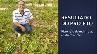 RESULTADO
DO PROJETO
Plantação de melancias,
aboboras e etc.
 