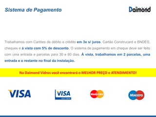 Sistema Versatik
Saiba mais: www.daimondvidros.com.br
 