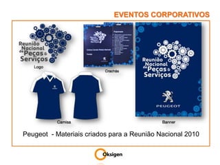 EVENTOS CORPORATIVOSPeugeot  - Materiais criados para a Reunião Nacional 2010
