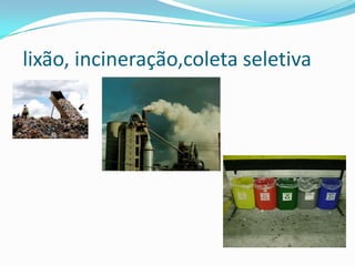 lixão, incineração,coleta seletiva
 