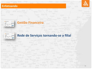 26
Enfatizando
Gestão Financeira
Rede de Serviços tornando-se a filial
 