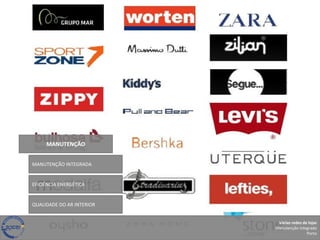 MANUTENÇÃO


MANUTENÇÃO INTEGRADA


EFICIÊNCIA ENERGÉTICA


QUALIDADE DO AR INTERIOR


                            Várias redes de lojas
                           Manutenção integrada
                                           Porto
 