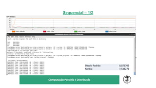 TÍTULO DO SEU SEMINÁRIO
Subtítulo
Computação Paralela e Distribuída
Sequencial – 1/2
Desvio Padrão: 0,075709
Média: 7,533272
 