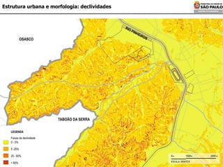 Estrutura urbana e morfologia: declividades 