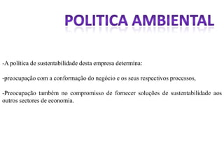  O FUTURO SERÁ ‘VERDE’Não se trata de adoptar medidas “verdes” porque está na moda e todos o fazem, mas sim porque só desse modo será possível sobreviver.