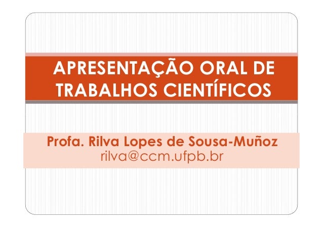 Slide para apresentação de trabalho