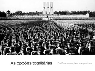 As opções totalitárias

Os Fascismos, teoria e práticas

 