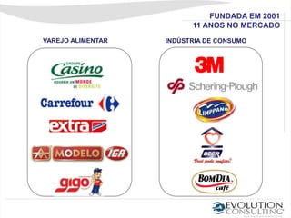 FUNDADA EM 2001
                         11 ANOS NO MERCADO
VAREJO ALIMENTAR   INDÚSTRIA DE CONSUMO
 