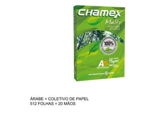 ÁRABE = COLETIVO DE PAPEL 512 FOLHAS = 20 MÃOS 
