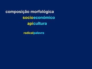 composição morfológica
socioeconómico
apicultura
radicalpalavra
 