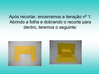 xa/2ax/4Passo 1: com a folha em pé dobrar ao meio, ao meio novamente, vincar e desdobrar.Com a folha deitada, fazer o mesmo e recortar em ¼ dos dois lados, até a marca feita.