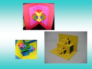 Continue repetindo as iterações quantas vezes conseguir.A final, você terá um cartão fractal, conhecido por Degraus fractais.Para que ele fique firme, cole-o numa folha do mesmo tamanho (A4).
