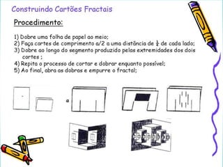 Cartão FractalPode ser trabalhado em qualquer série, abordando os conceitos de fractal e suas propriedades e proporcionalidade.