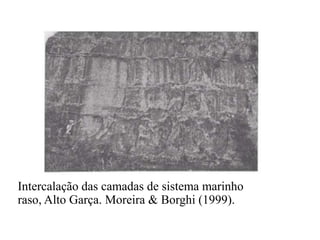 Intercalação das camadas de sistema marinho
raso, Alto Garça. Moreira & Borghi (1999).

 