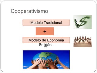Cooperativismo

       Modelo Tradicional

              X
              +
      Modelo de Economia
           Solidária
              =
 