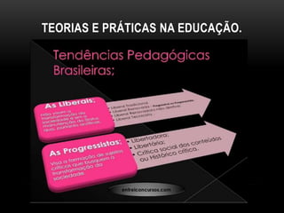 TEORIAS E PRÁTICAS NA EDUCAÇÃO.
 