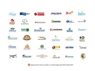 Algumas das marcas criadas ou modernizadas pela Perfil desde 2001
 