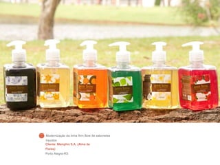 Cliente: Memphis S.A. (Alma de
Flores)
Porto Alegre-RS
Modernização da linha Ann Bow de sabonetes
líquidos
 