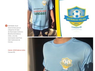 Cliente: ACB Estância Velha
Canoas-RS
identidade visual
desenvolvida para as
categorias de base
da Associação Cultural e
Beneficente Estância
Velha, uma das
associações esportivas
mais tradicionais de
Canoas.
 