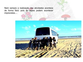 Nem sempre a realização das atividades acontece
de forma fácil, pois às vezes podem acontecer
imprevistos....
 