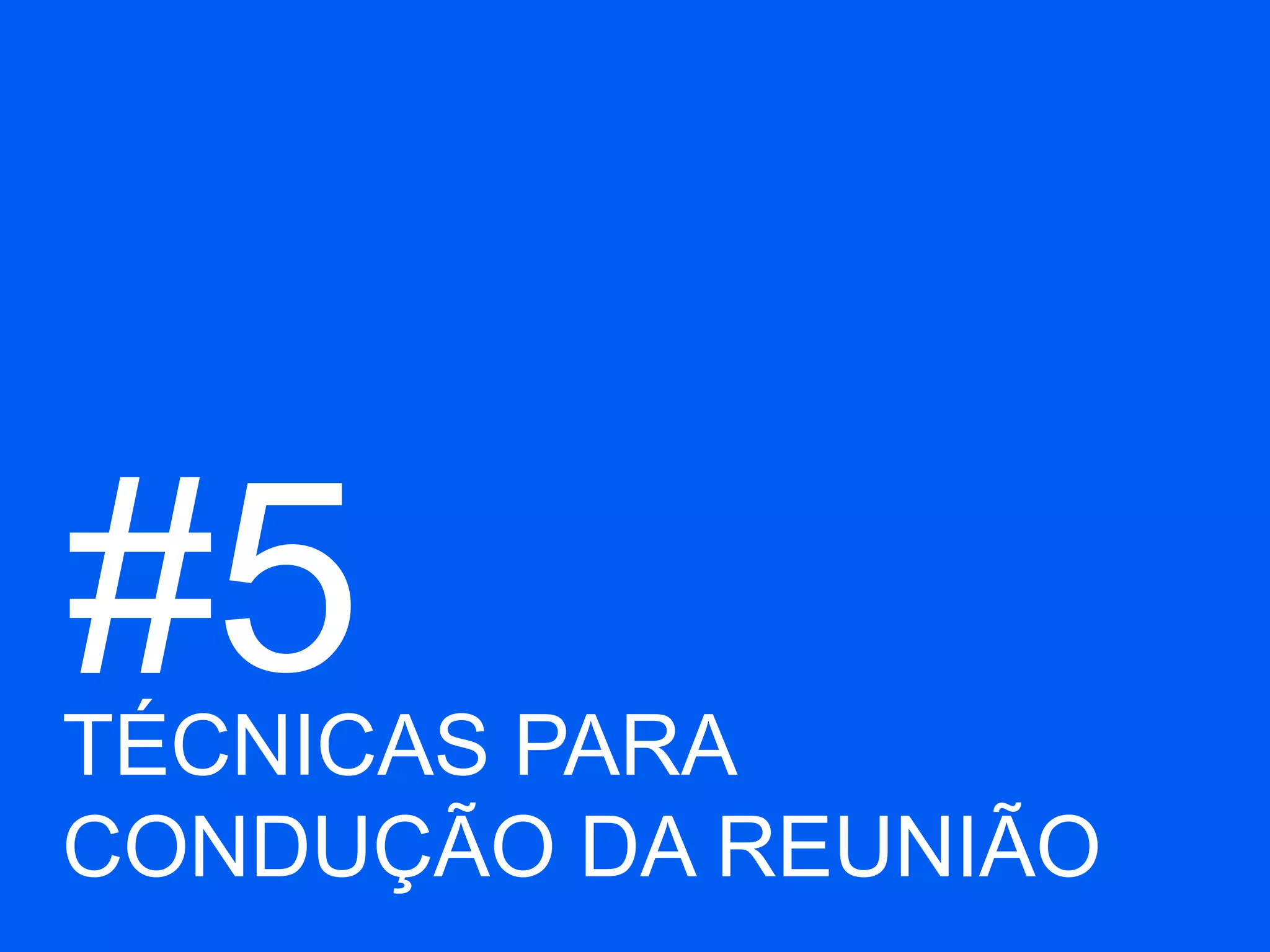 #5TÉCNICAS PARACONDUÇÃO DA REUNIÃO