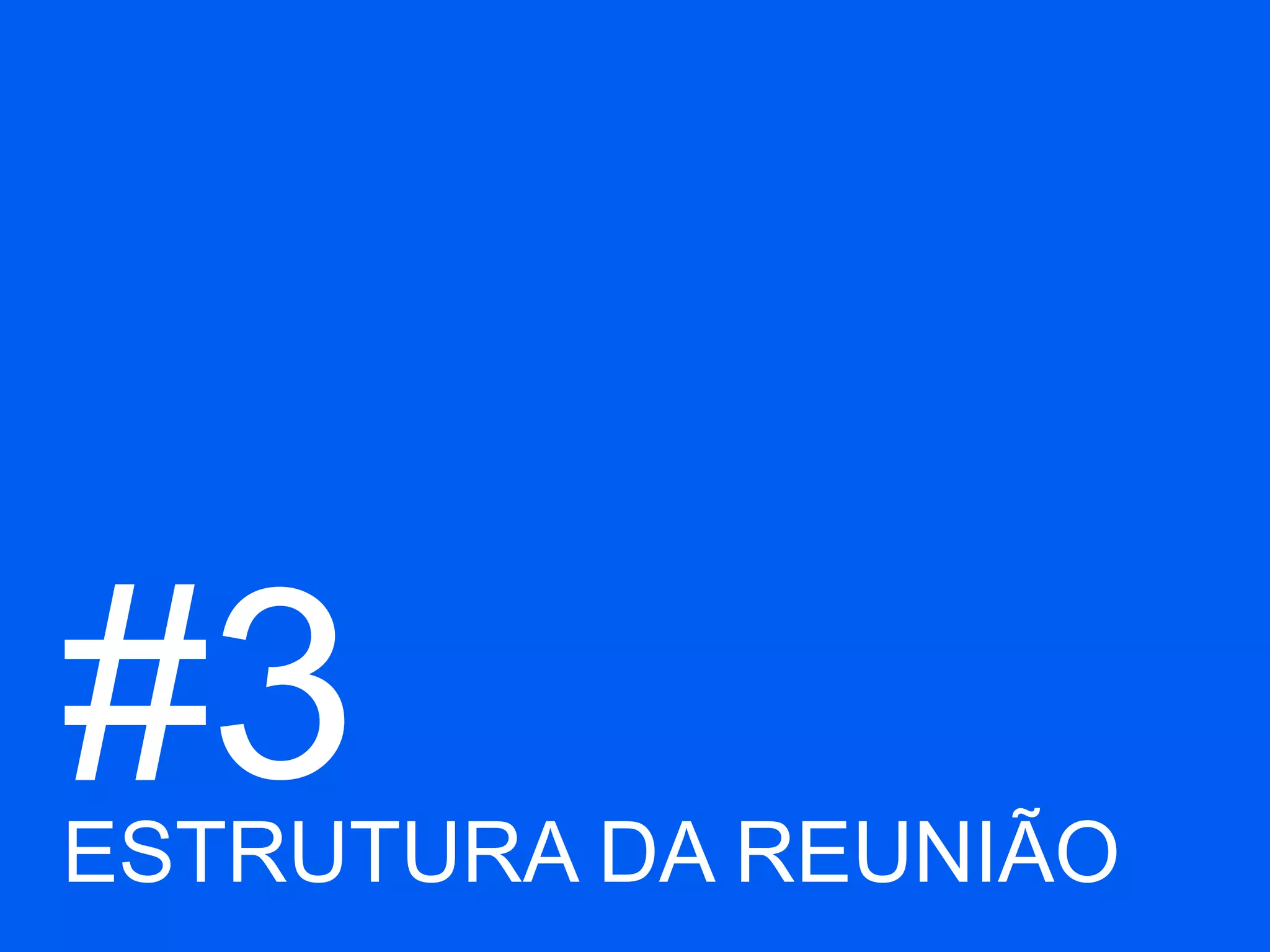 #3ESTRUTURA DA REUNIÃO