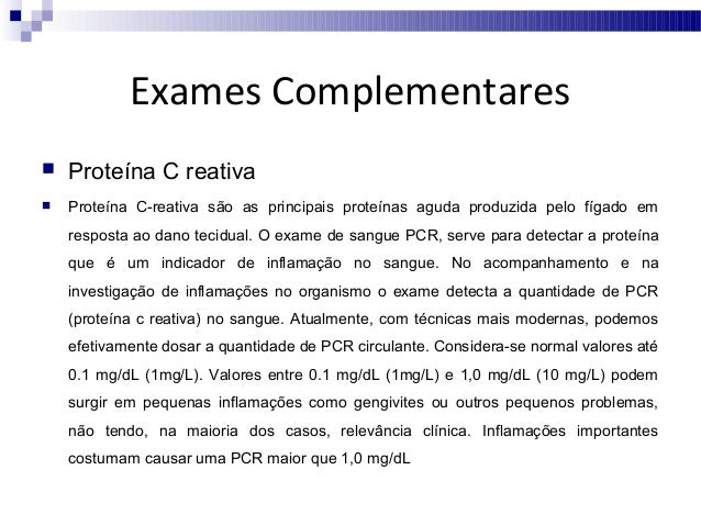 O que e o exame proteina c reativa
