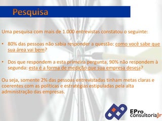 Desenvolvido pelos níveis organizacionais intermediários;