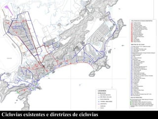 Ciclovias existentes e diretrizes de ciclovias
 