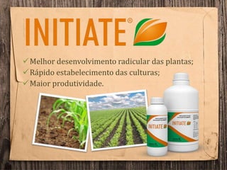 Melhor desenvolvimento radicular das plantas;
Rápido estabelecimento das culturas;
Maior produtividade.
 