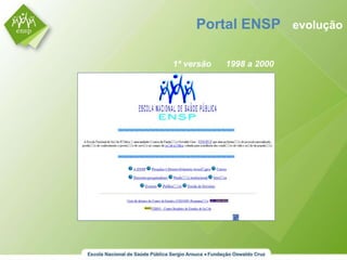 Portal ENSP  evolução 1ª versão  1998 a 2000 