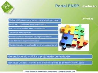 Portal ENSP  evolução 2ª versão 