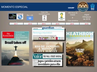 CDURP  MOMENTO ESPECIAL Rio + 20 Copa das Confederações 450 Anos da Cidade  &  Copa América Jogos Olímpicos de 2016 CV 2011 2012 2013 2014 2015 2016 