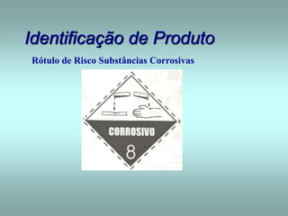 Identificação de Produto
Rótulo de Risco Substâncias Corrosivas
 