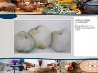 TELA MAÇÃS BRANCAS Ref. 100000000157 Óleo sobre tela com o tema Maçãs Brancas medida de 0,90 x 1,50m. 